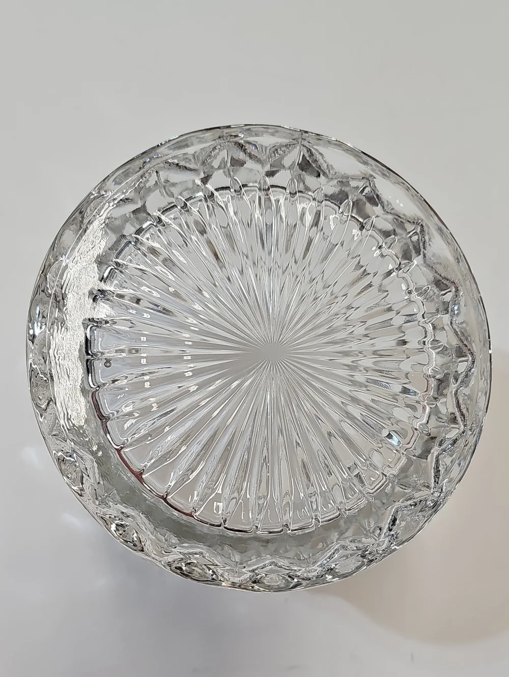Vintage Fostoria American Clear Cube Motif Pressed Glass Cookie Jar & Lid
